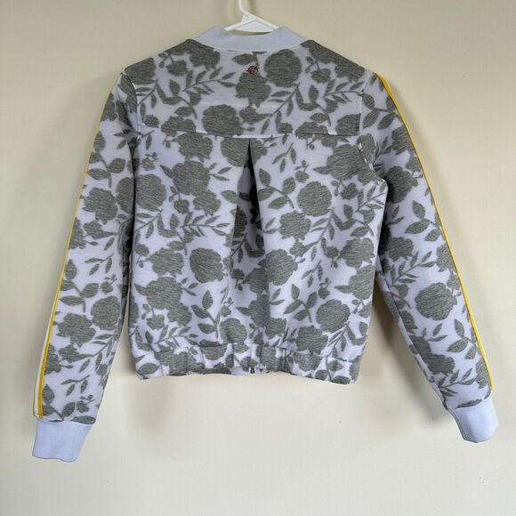 CALIA Womens Jacket XS Floral Burnout Spacer Bomber Full Zip Front Long Sleeve - Picture 8 of 11